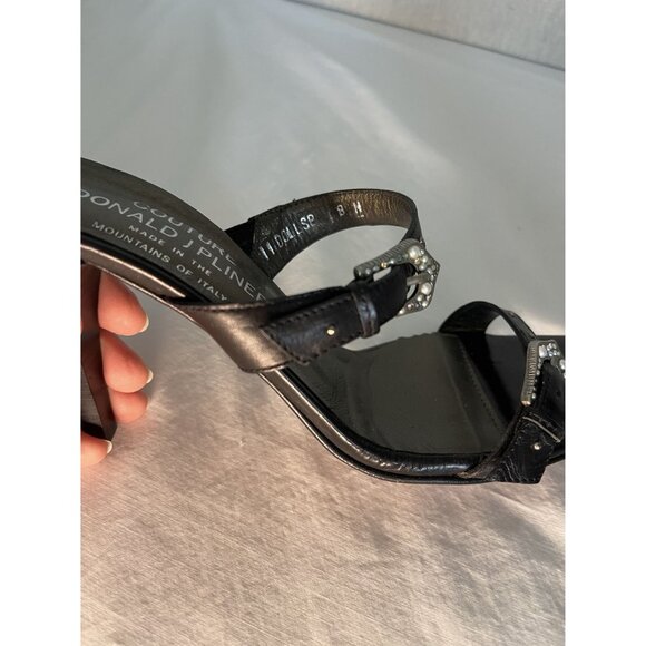Couture Donald J Pliner Womens Black Strappy Buckle Sandals Size 8 N - Picture 10 of 12